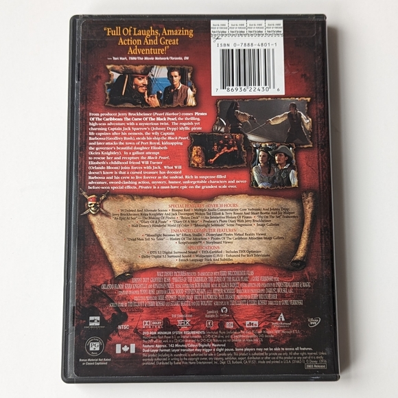 2/$15 Pirates of the Caribbean: The Curse of the Black Pearl DVD - Picture 6 of 11